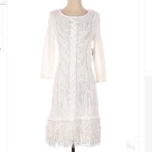 Elegant White Knit Dress